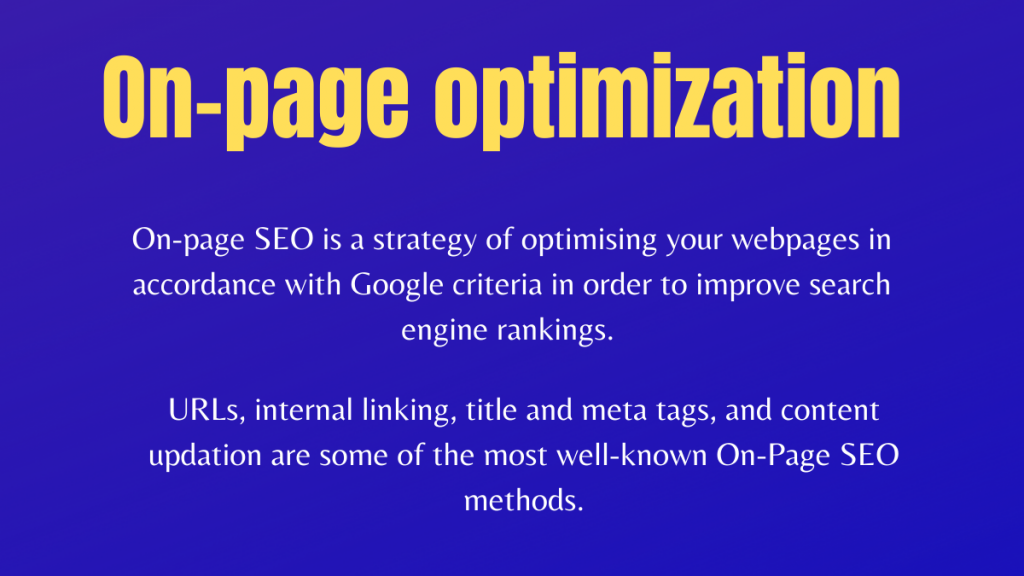 On-page optimization
